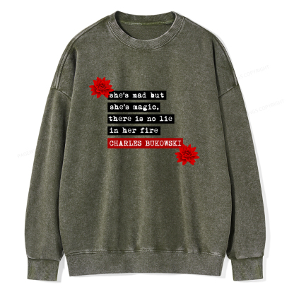 Pagewings She's Mad But Magic Unisex Washed Sweatshirt