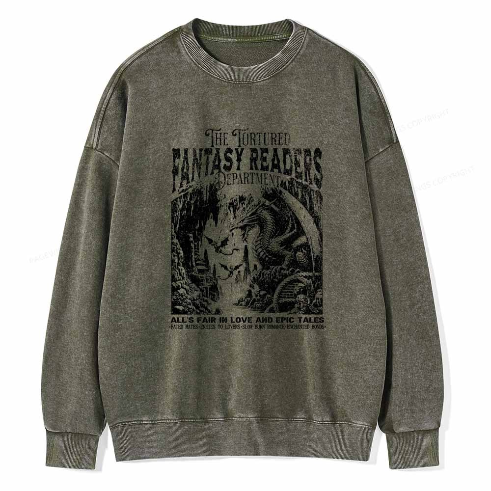 Pagewings Fantasy Reader Shirt Unisex Washed Sweatshirt
