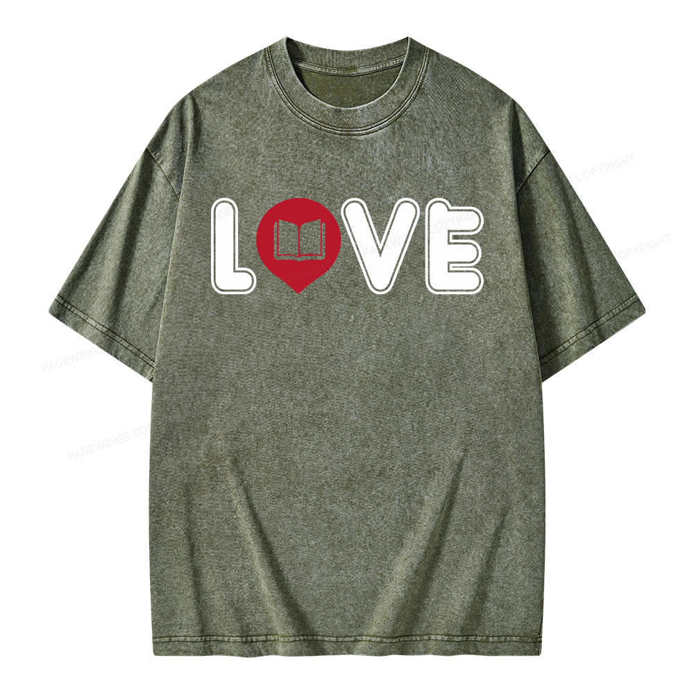 Pagewings Book Love Unisex Washed T-shirt