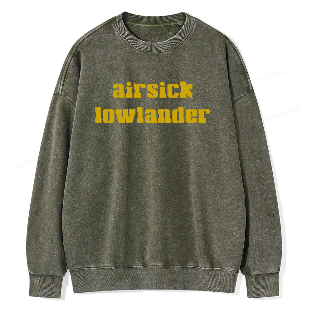 Pagewings Airsick Lowlander Unisex Washed Sweatshirt