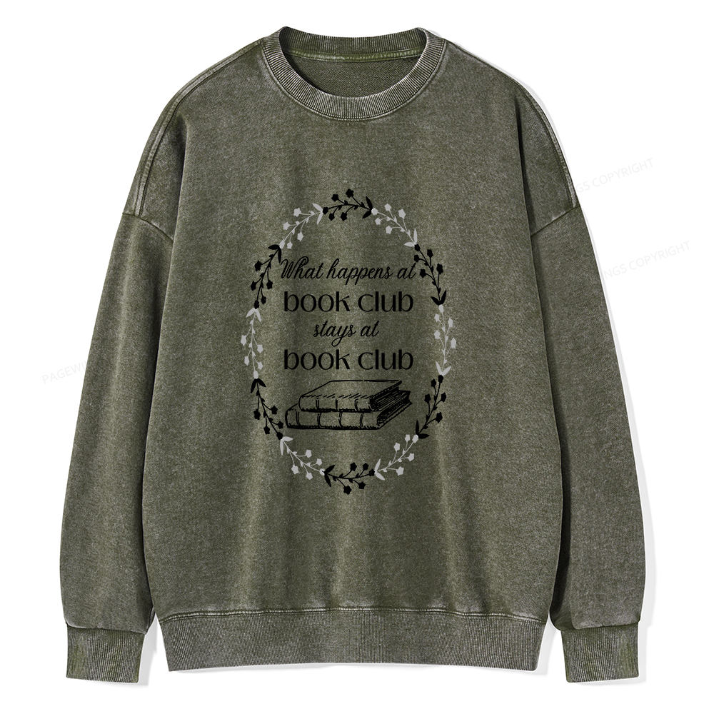 Pagewings What Happens At Book Club Unisex Washed Sweatshirt