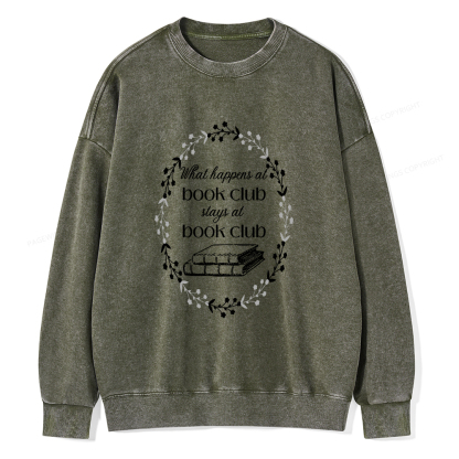 Pagewings What Happens At Book Club Unisex Washed Sweatshirt