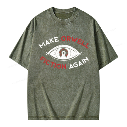Pagewings Make Orwell Fiction Again Unisex Washed T-shirt