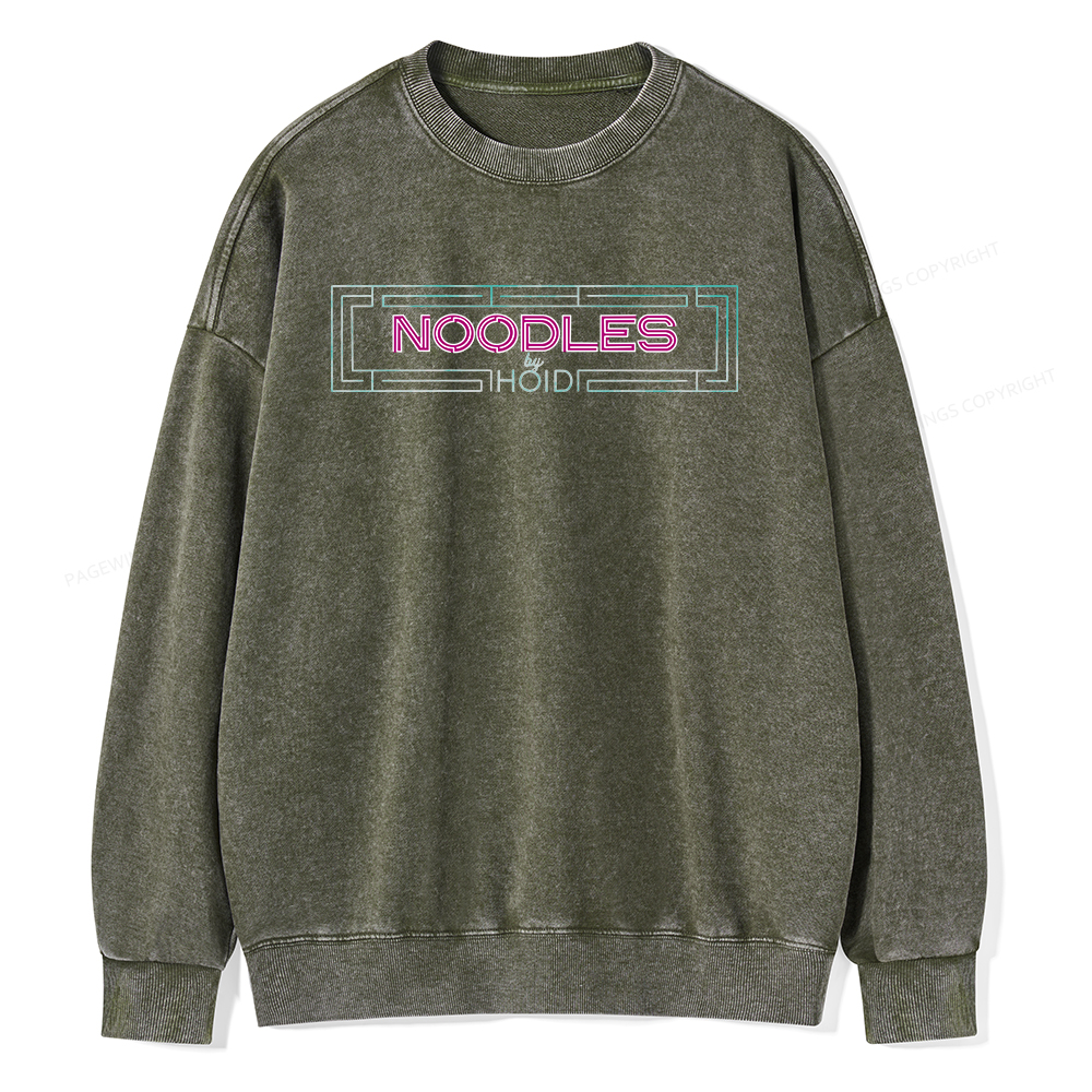 Pagewings Fantasy Book Noodles Unisex Washed Sweatshirt