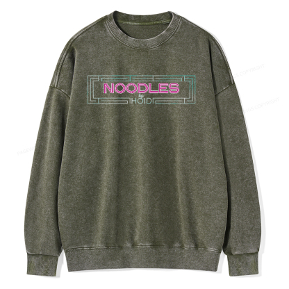 Pagewings Fantasy Book Noodles Unisex Washed Sweatshirt