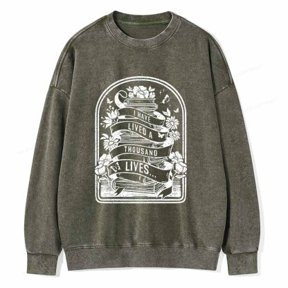 Pagewings Literature Shirt for Bibliophiles Unisex Washed Sweatshirt