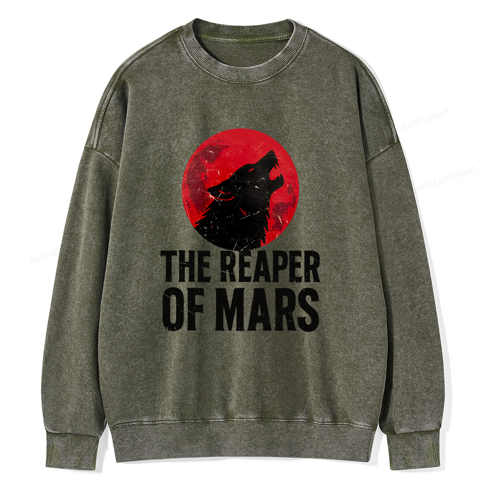 Pagewings The Reaper of Mars Unisex Washed Sweatshirt