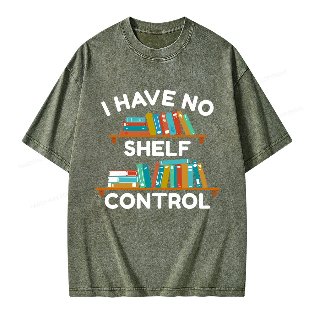 Pagewings I Have No Shelf Control Unisex Washed T-shirt