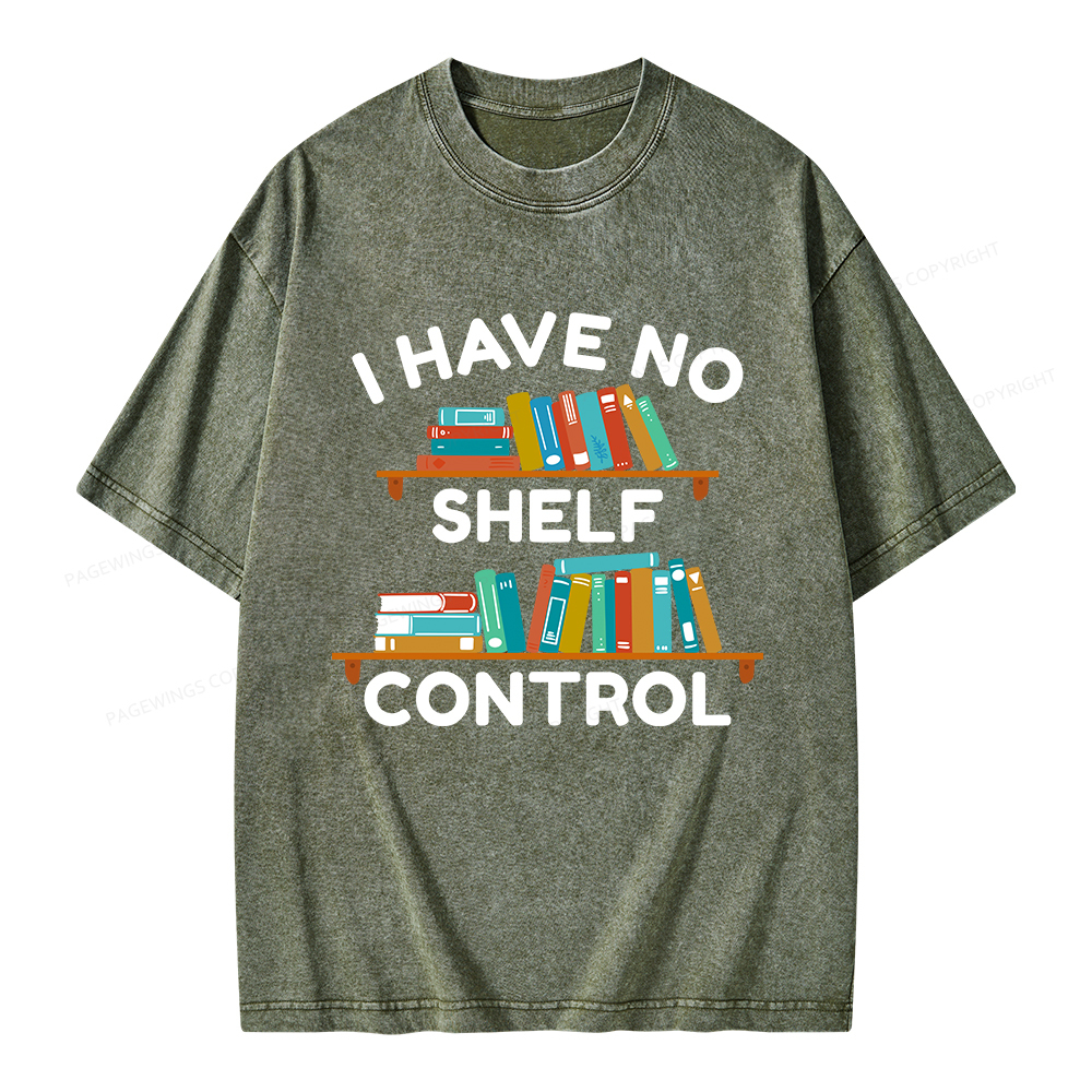 Pagewings I Have No Shelf Control Unisex Washed T-shirt