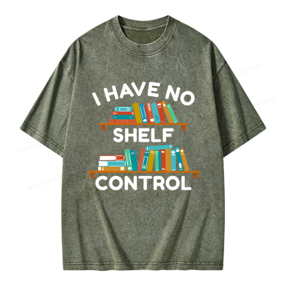 Pagewings I Have No Shelf Control Unisex Washed T-shirt