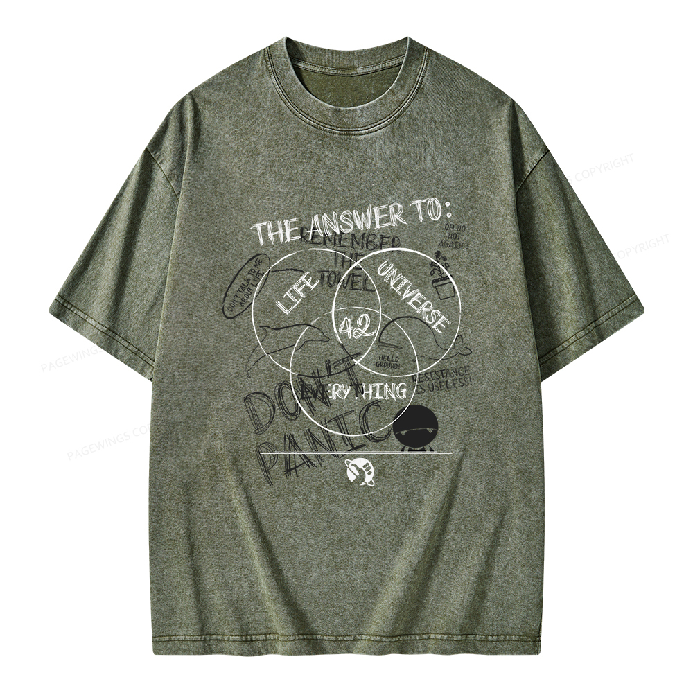 Pagewings The Answer Is 42 Unisex Washed T-shirt