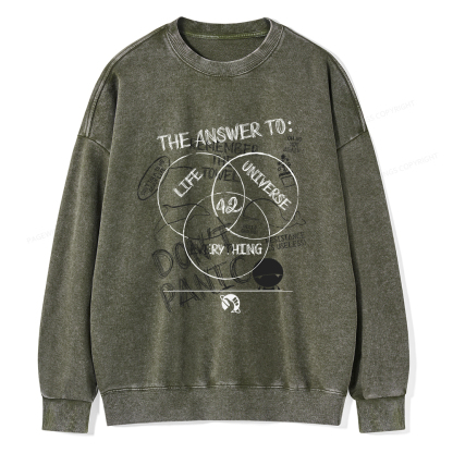 Pagewings The Answer Is 42 Unisex Washed Sweatshirt