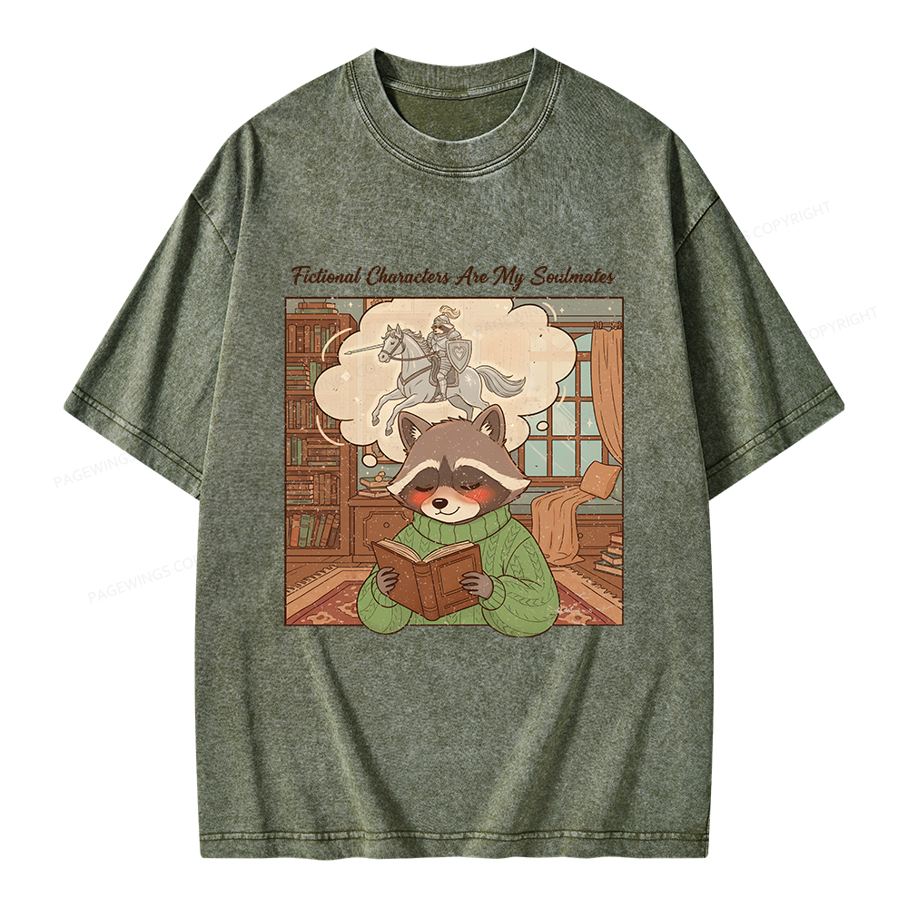 Pagewings Fictional Characters Are My Soulmates Unisex Washed T-shirt