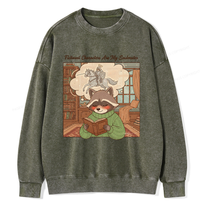 Pagewings Fictional Characters Are My Soulmates Unisex Washed Sweatshirt