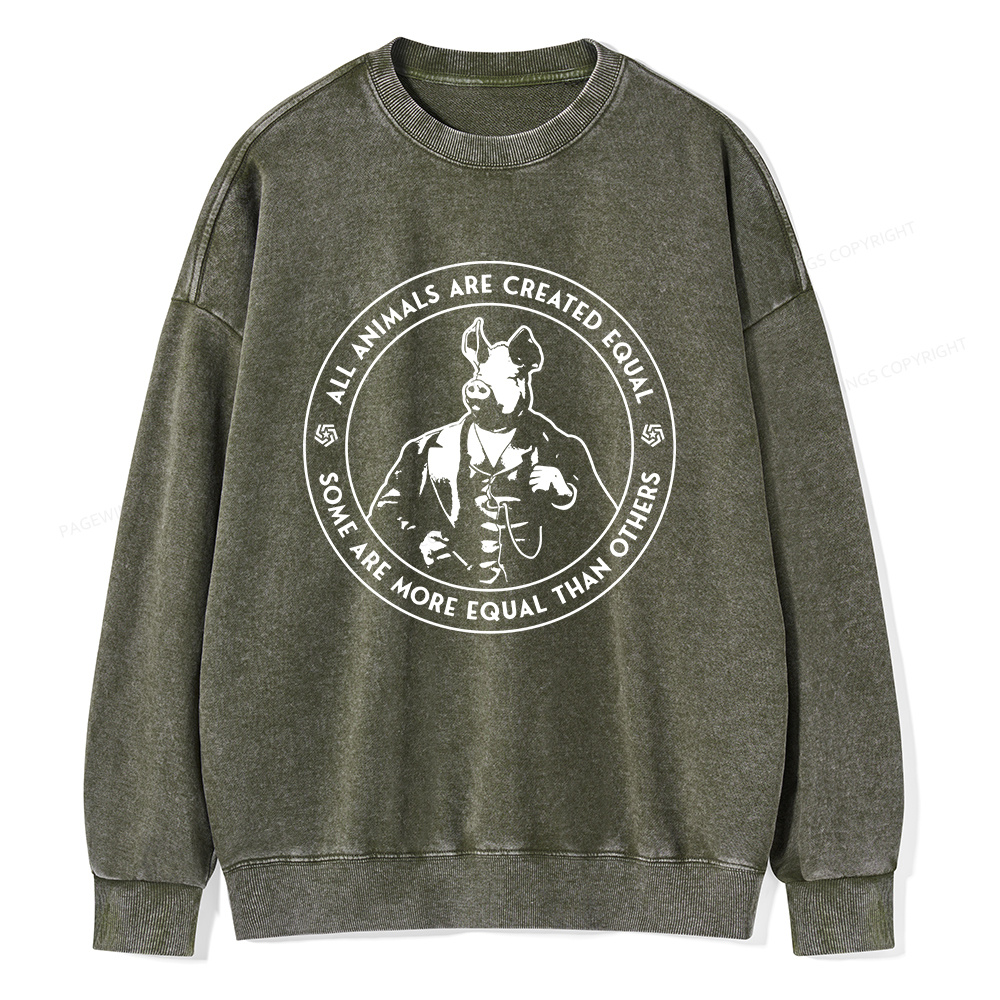 Pagewings Some Are More Equal Unisex Washed Sweatshirt