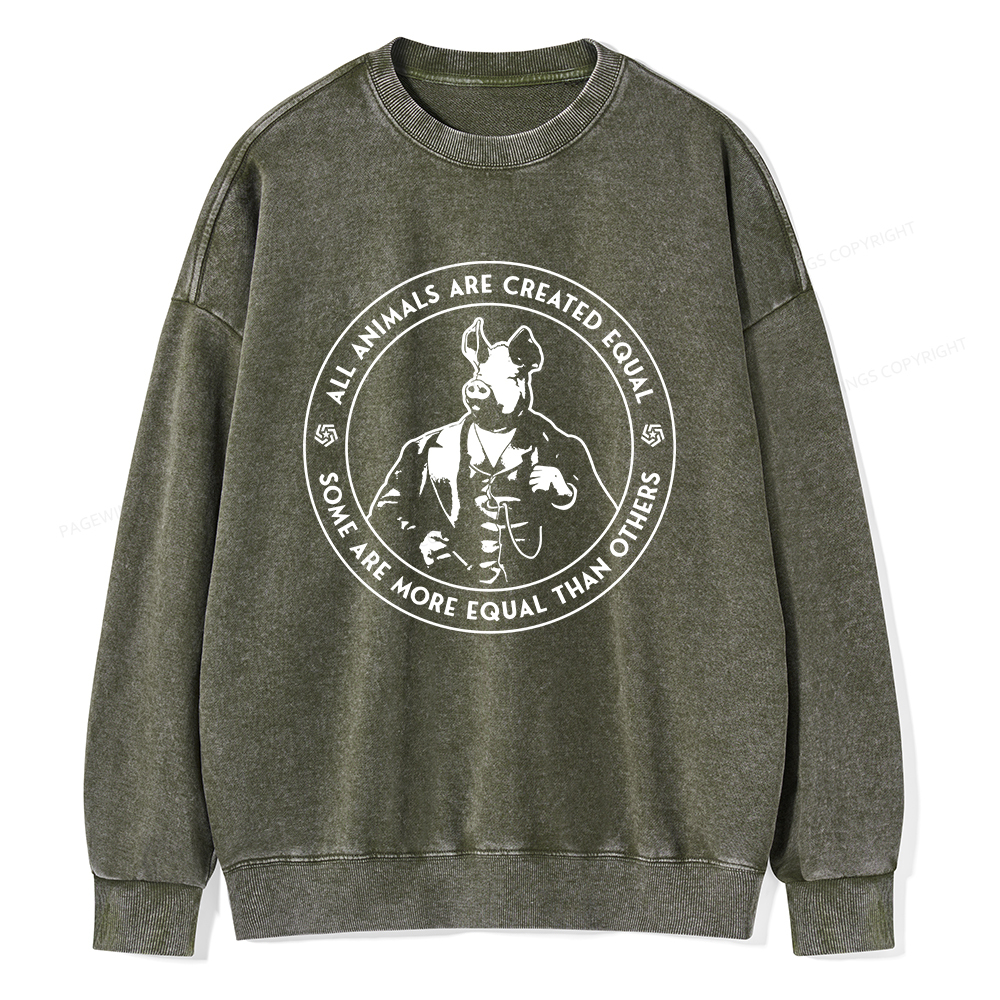 Pagewings Some Are More Equal Unisex Washed Sweatshirt