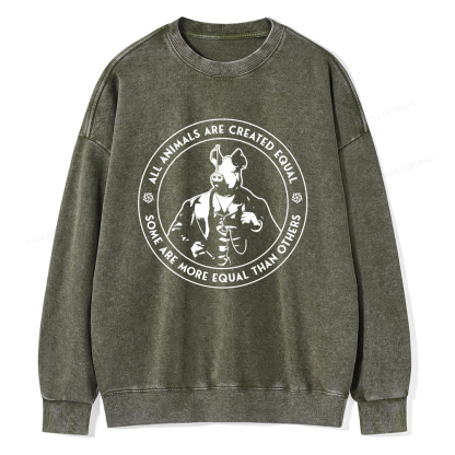 Pagewings Some Are More Equal Unisex Washed Sweatshirt