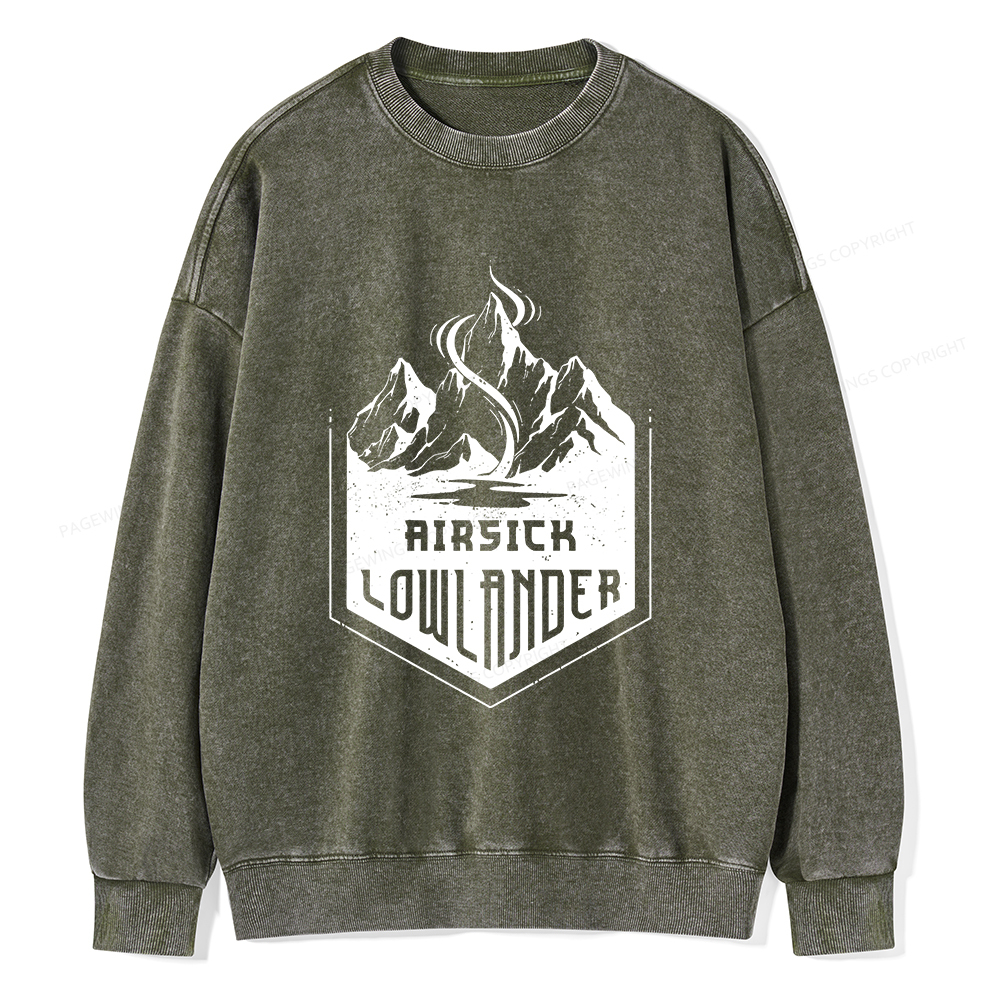 Pagewings Airsick Lowlander Unisex Washed Sweatshirt