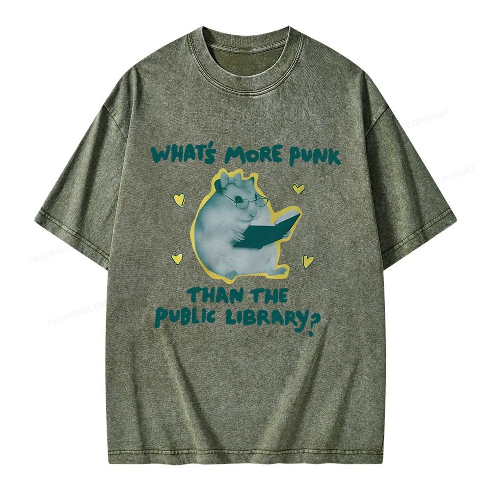 Pagewings What’s More Punk Than The Public Library Unisex Washed T-shirt