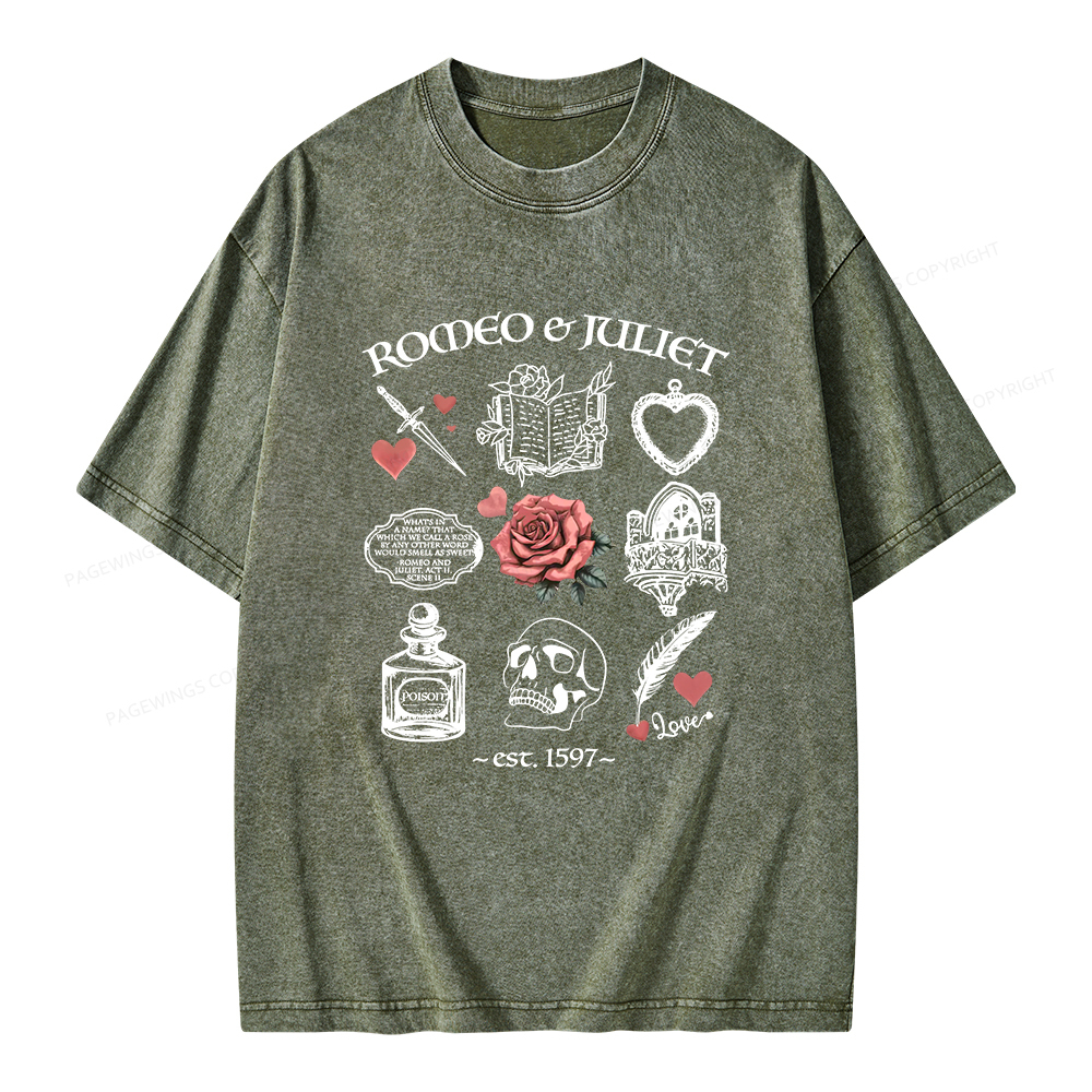 Pagewings Romeo and Juliet Unisex Washed T-shirt