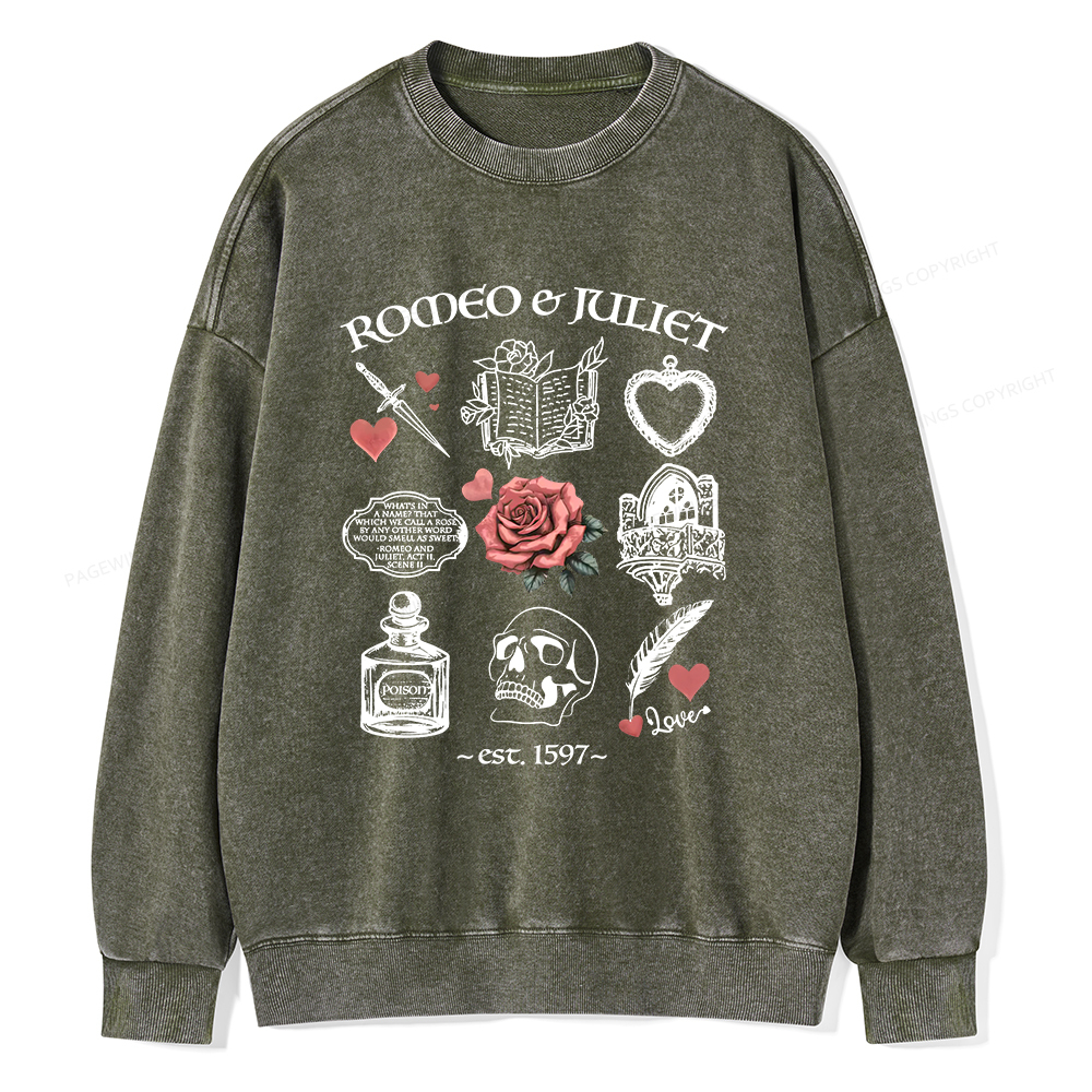 Pagewings Romeo and Juliet Unisex Washed Sweatshirt