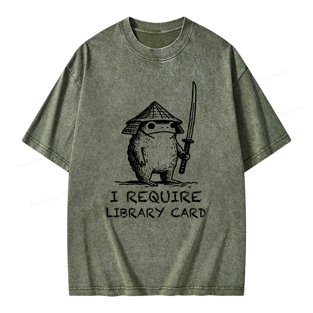 Pagewings I Require Library Card Unisex Washed T-shirt