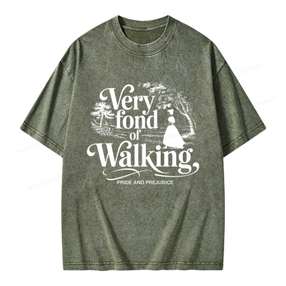 Pagewings Very Fond Of Walking Unisex Washed T-shirt