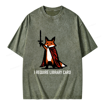 Pagewings I Require Library Card Unisex Washed T-shirt