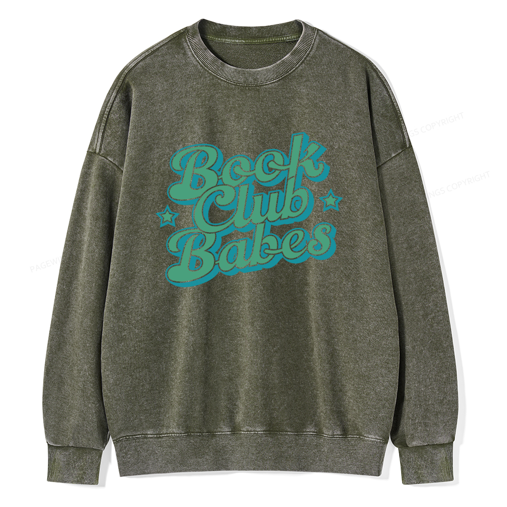 Pagewings Book Club Babes Unisex Washed Sweatshirt