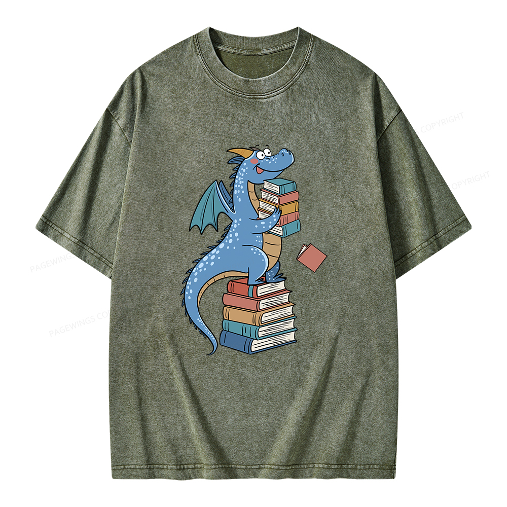 Pagewings Book Dinosaurs Unisex Washed T-shirt