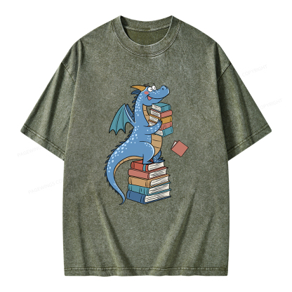 Pagewings Book Dinosaurs Unisex Washed T-shirt