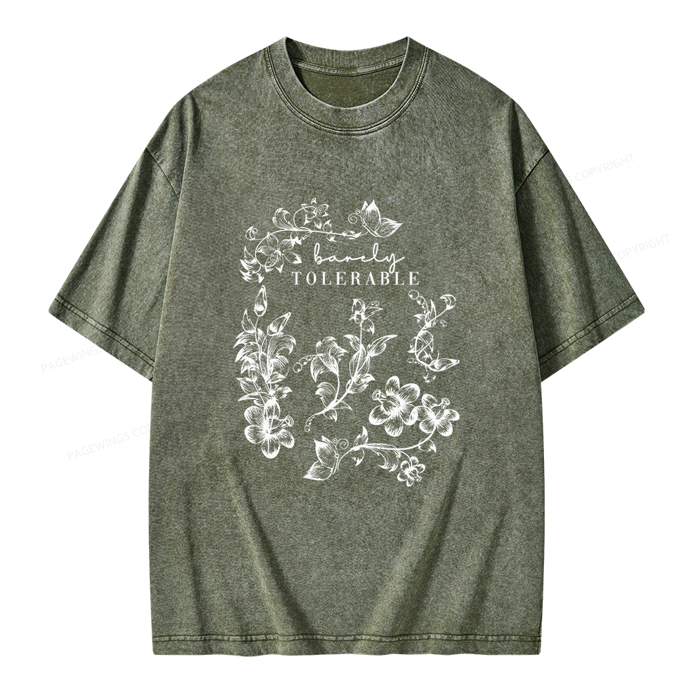 Pagewings Barely Tolerable Unisex Washed T-shirt