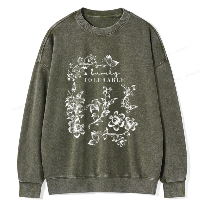 Pagewings Barely Tolerable Unisex Washed Sweatshirt