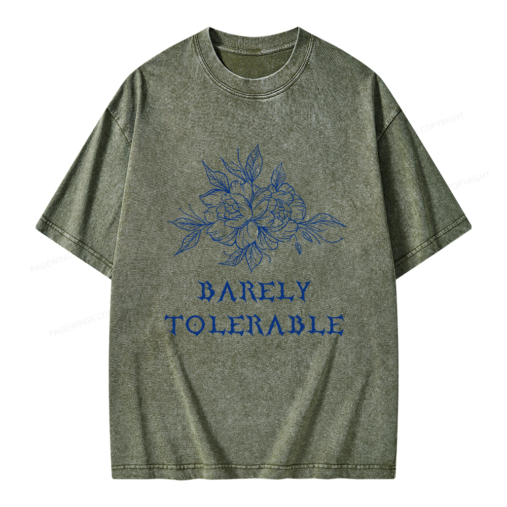 Pagewings Barely Tolerable Unisex Washed T-shirt