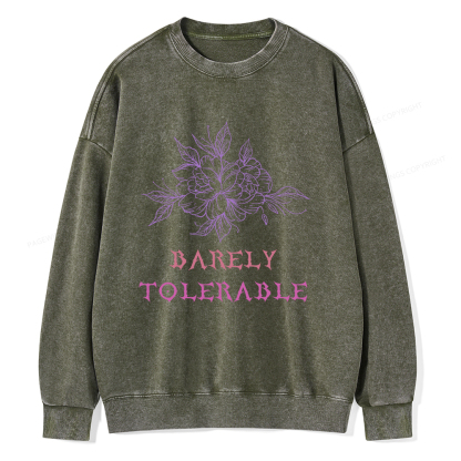 Pagewings Barely Tolerable Unisex Washed Sweatshirt