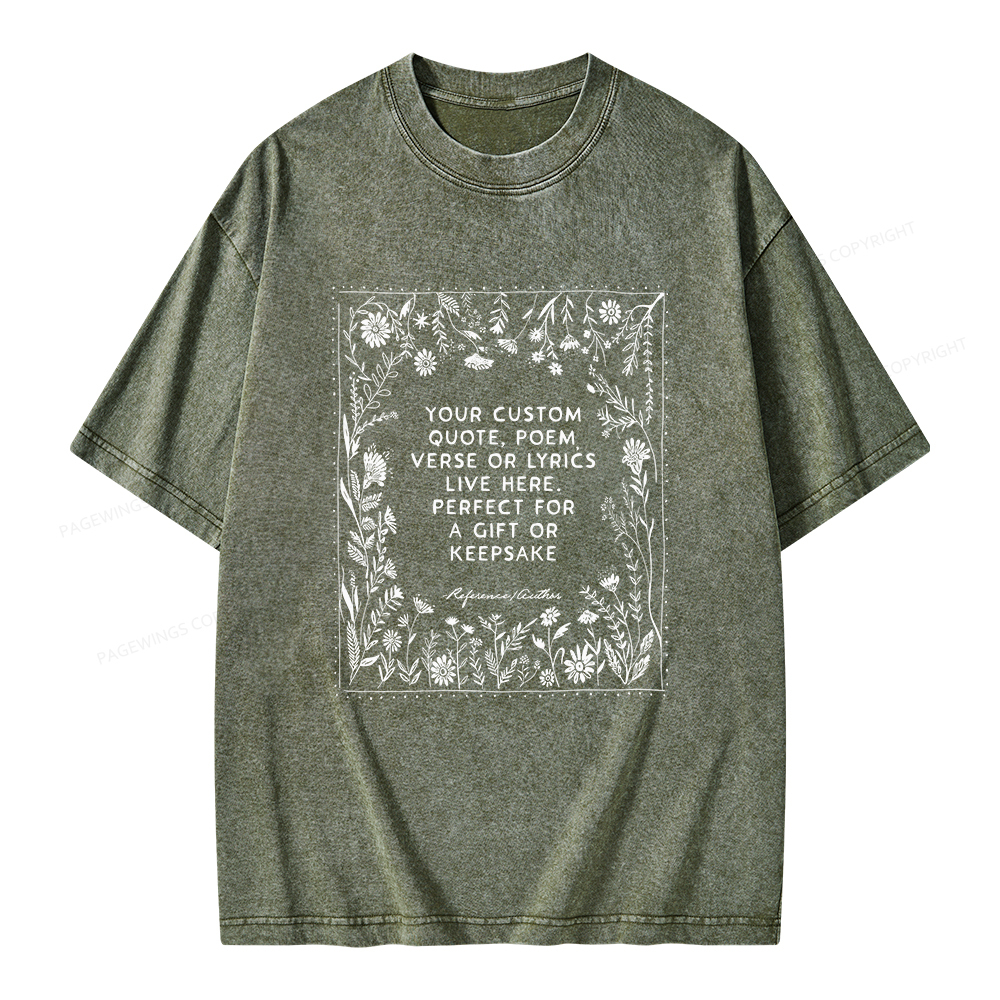 Pagewings Personalized Quote Unisex Washed T-shirt