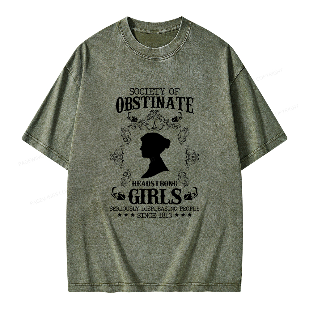 Pagewings Society Of Obstinate Headstrong Girls Unisex Washed T-shirt