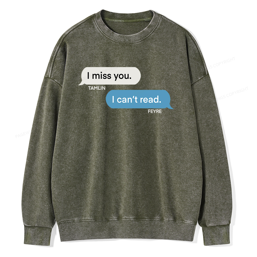 Pagewings  Fantasy I Can’t Read Unisex Washed Sweatshirt