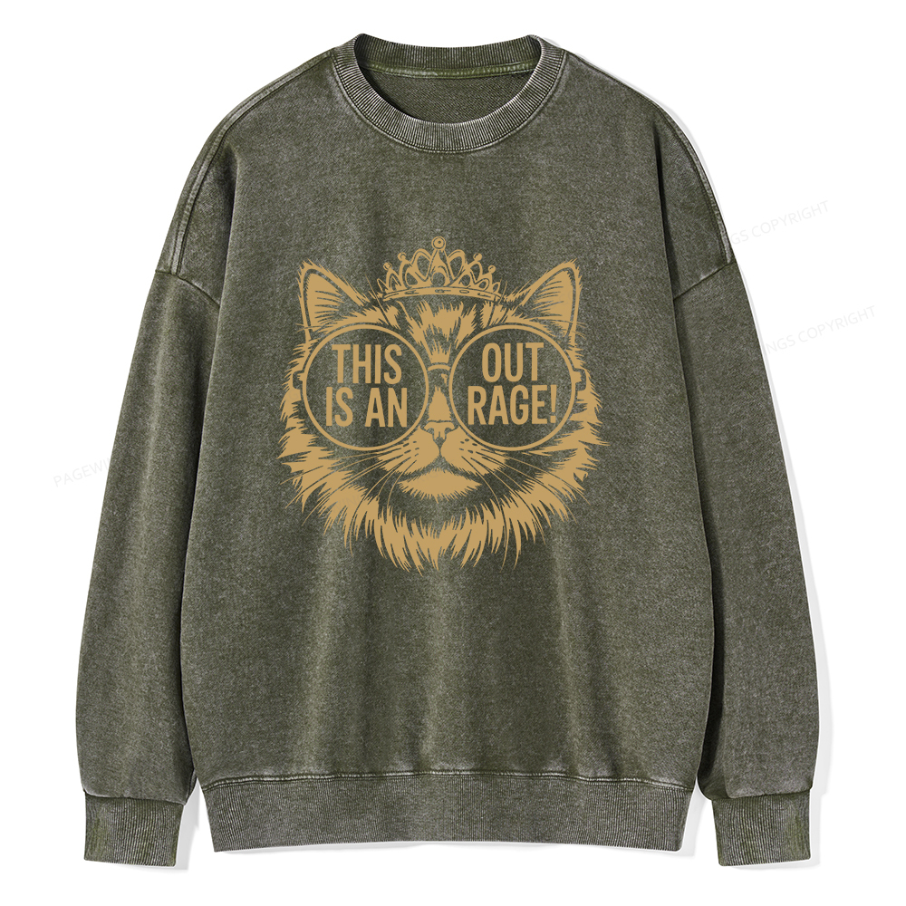 Pagewings This Is An Outrage Unisex Washed Sweatshirt