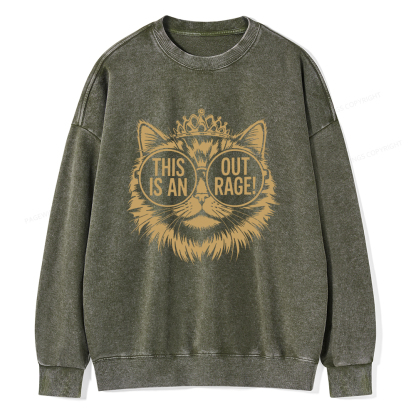 Pagewings This Is An Outrage Unisex Washed Sweatshirt
