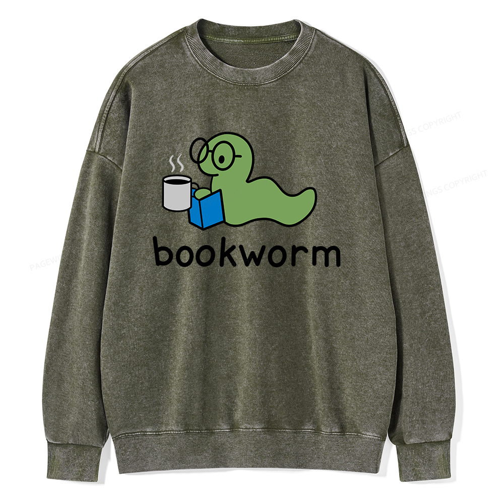 Pagewings Bookworm Unisex Washed Sweatshirt
