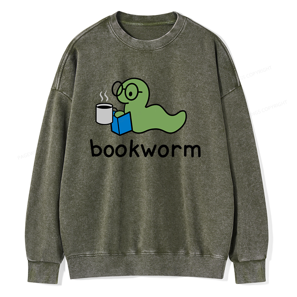 Pagewings Bookworm Unisex Washed Sweatshirt