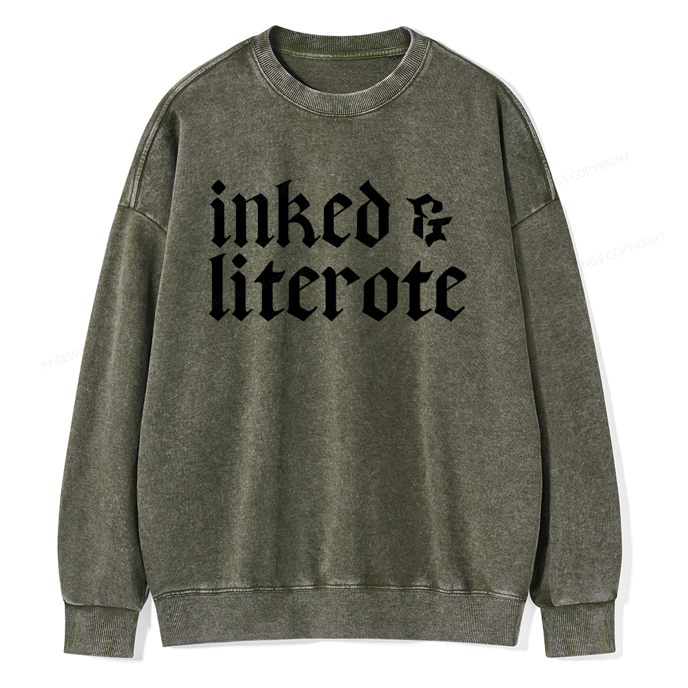 Pagewings Inked Literate Unisex Washed Sweatshirt