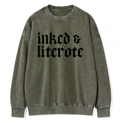 Pagewings Inked Literate Unisex Washed Sweatshirt