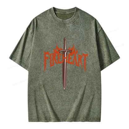 Pagewings Fireheart Unisex Washed T-shirt