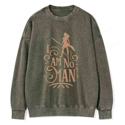 Pagewings I Am No Man Unisex Washed Sweatshirt
