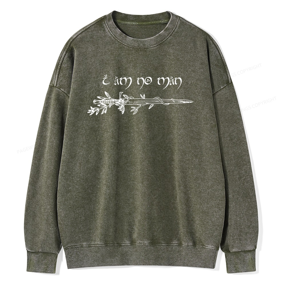 Pagewings I Am No Man Unisex Washed Sweatshirt