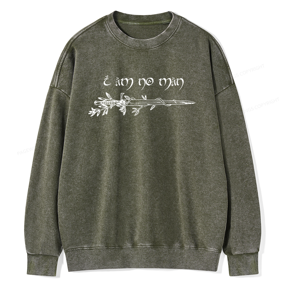 Pagewings I Am No Man Unisex Washed Sweatshirt