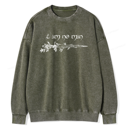 Pagewings I Am No Man Unisex Washed Sweatshirt