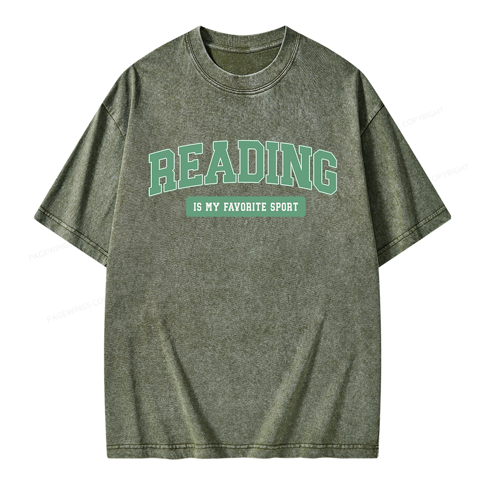 Pagewings Reading Is My Favorite Sport Unisex Washed T-shirt